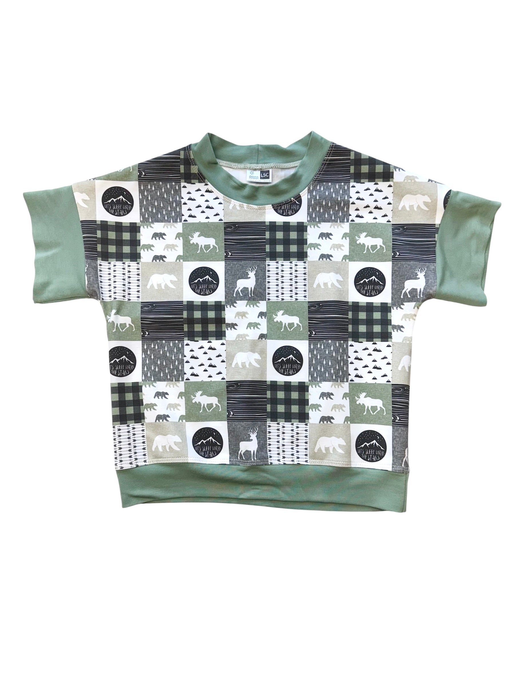 Dolman -shirt with short sleeve and a band