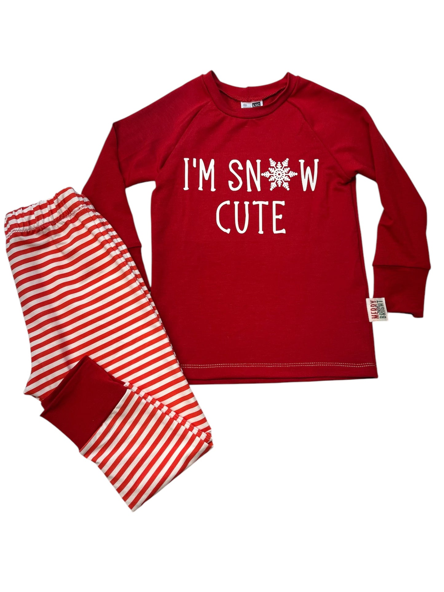 Pajama Set - Raglan top long sleeve and pj bottoms with name on the top!