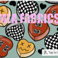 Valentine - red, yellow, orange and checked hearts