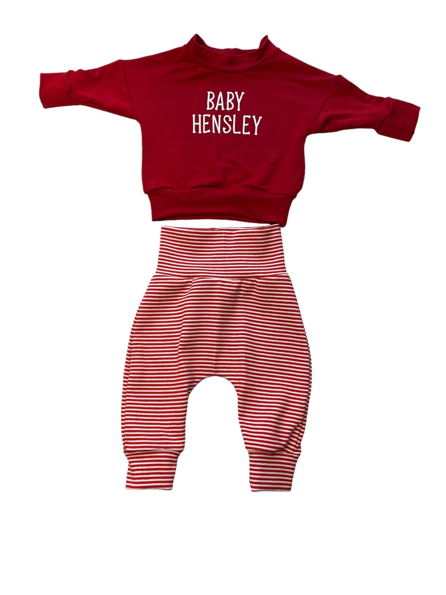 Pajama Set - Raglan top long sleeve and pj bottoms with name on the top!