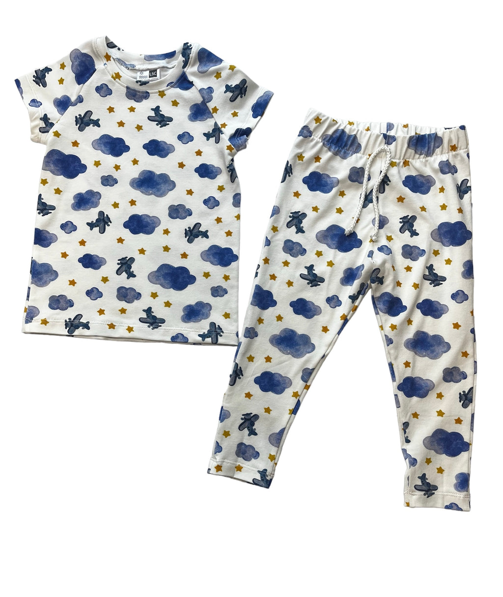 Pajama Set - Raglan Top short sleeve & PJ Bottoms