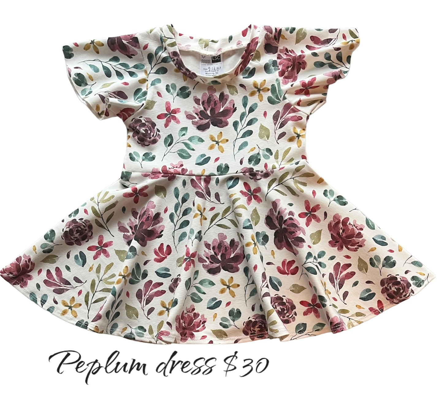 Dress - Peplum Dress with butterfly sleeves