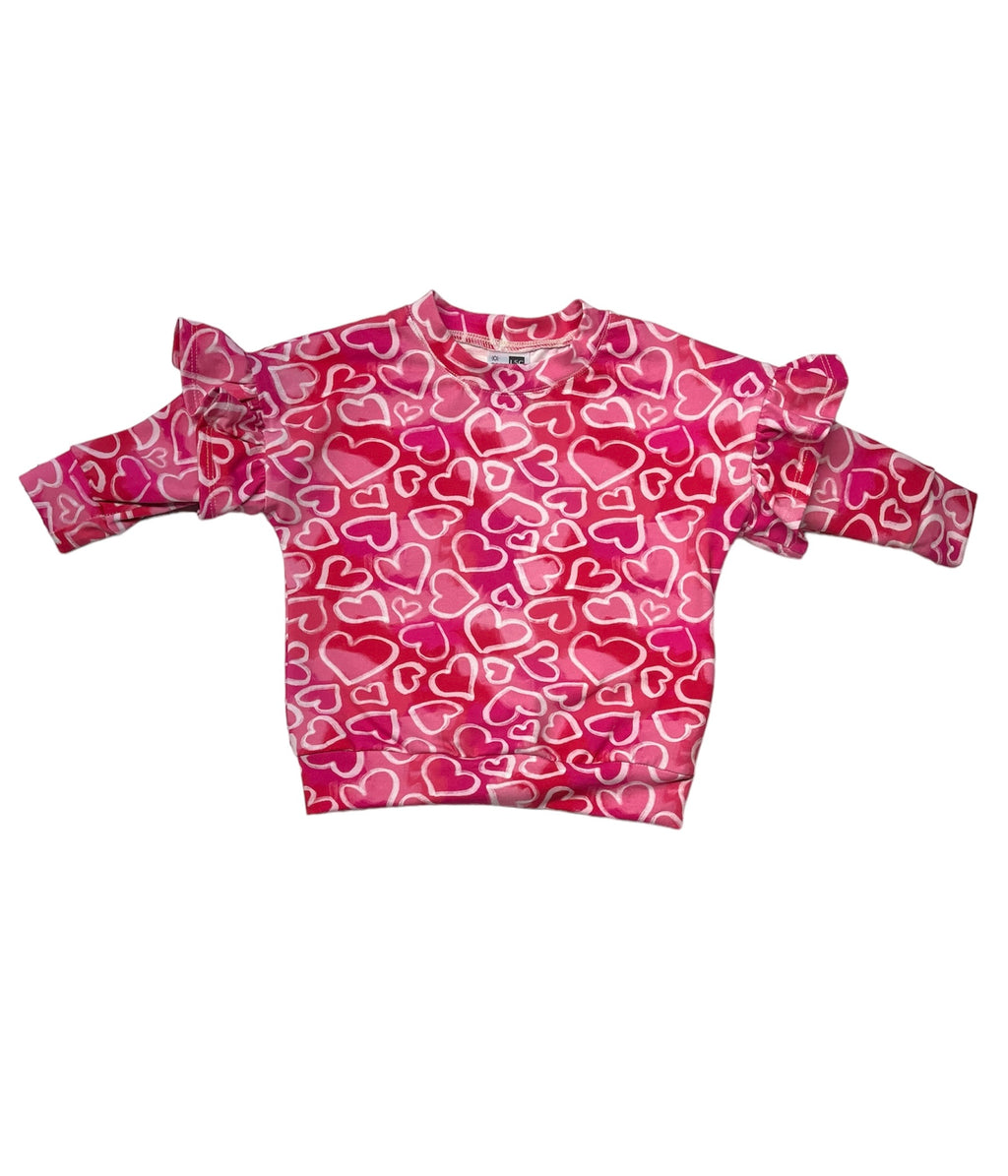 Dolman - ruffles on long sleeves and banded