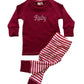 Pajama Set - Raglan top long sleeve and PJ bottoms with name on the top!