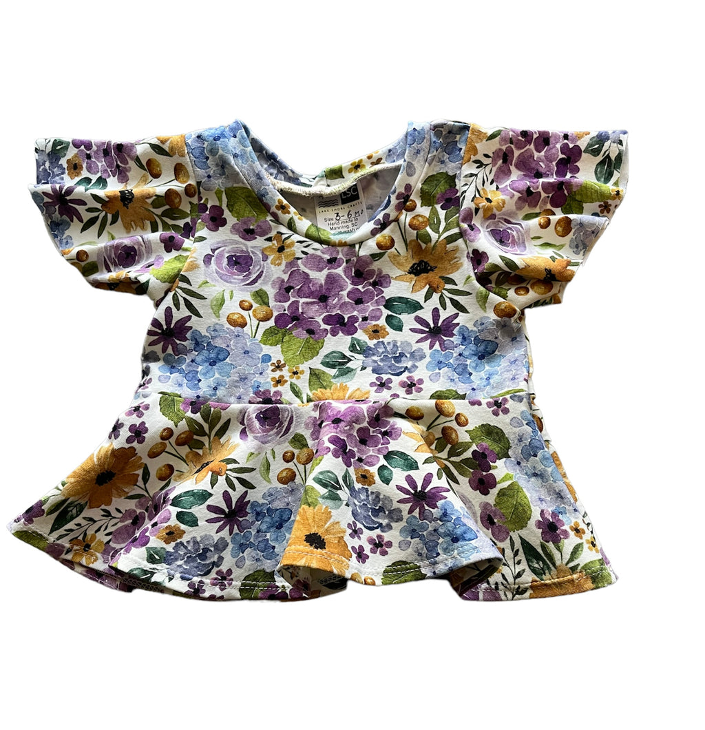 Shirt - Peplum top with butterfly sleeves