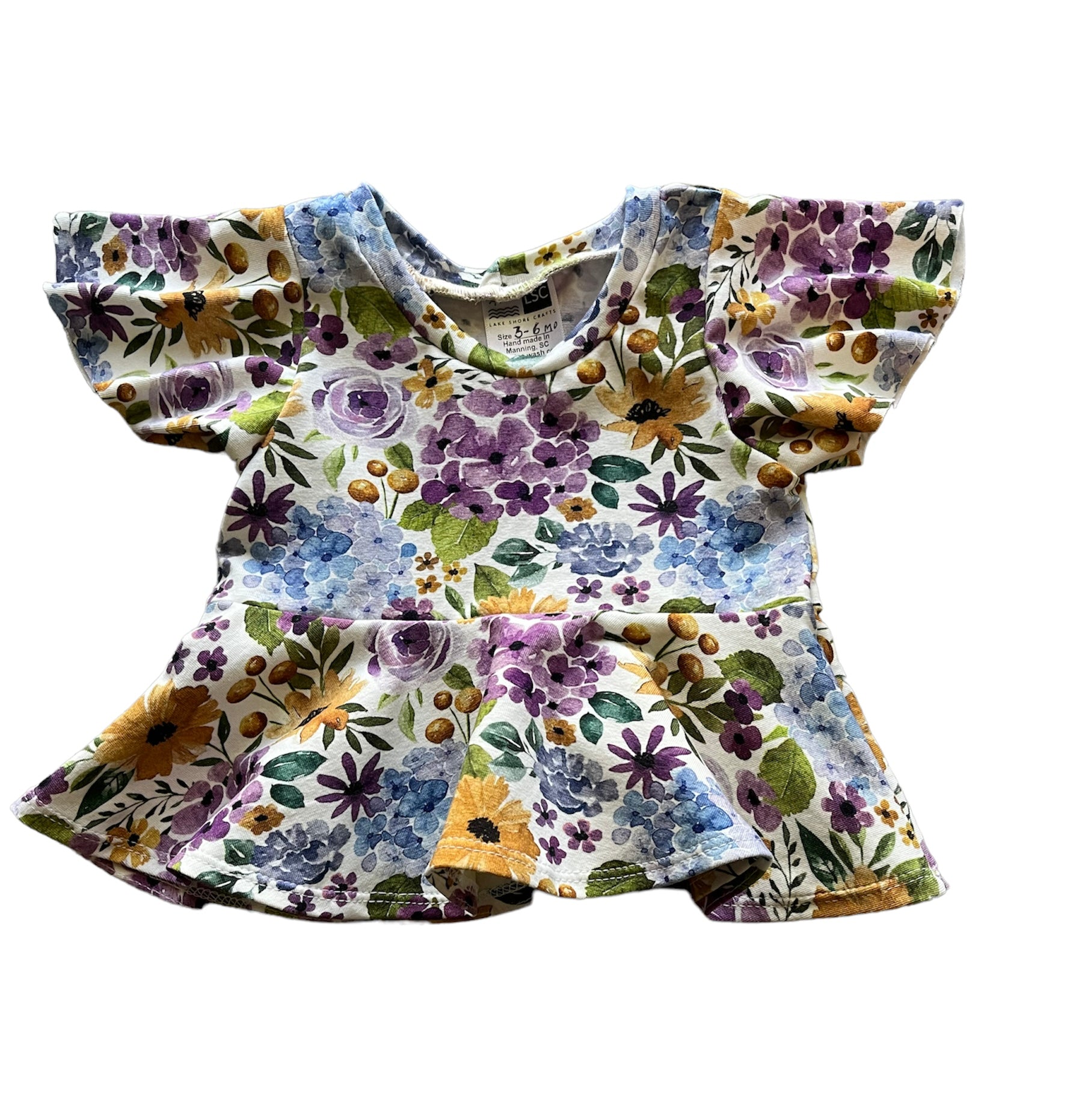 Shirt - Peplum top with butterfly sleeves